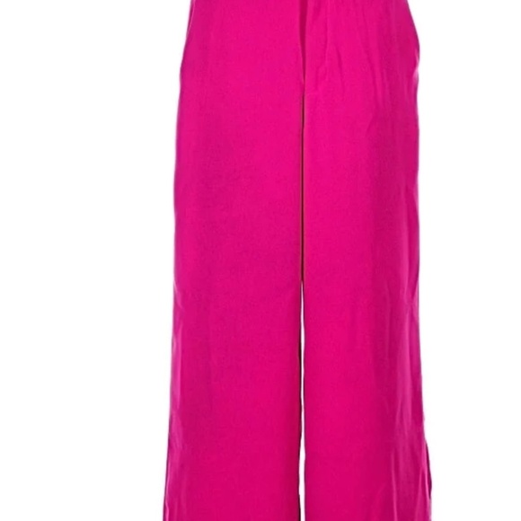 FLAWLESS Banana Republic bright pink wide leg trousers size 14 - Picture 2 of 4